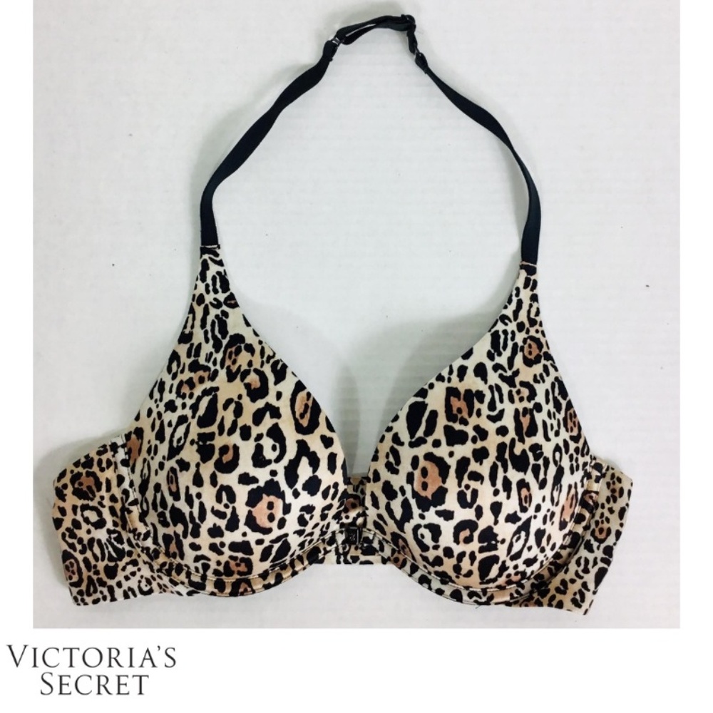 Victoria's Secret Leopard Print Plunge Bra 34B